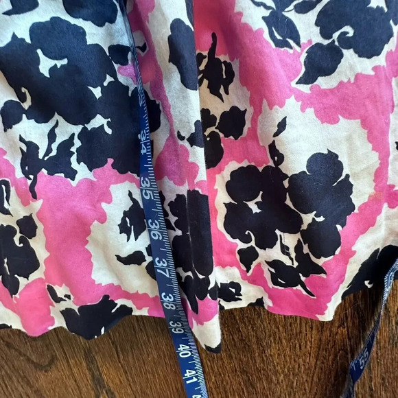 Boden Vintage Bow A Line Dress Pink and Blue Floral Print Size 10R 1186 - Picture 9 of 11